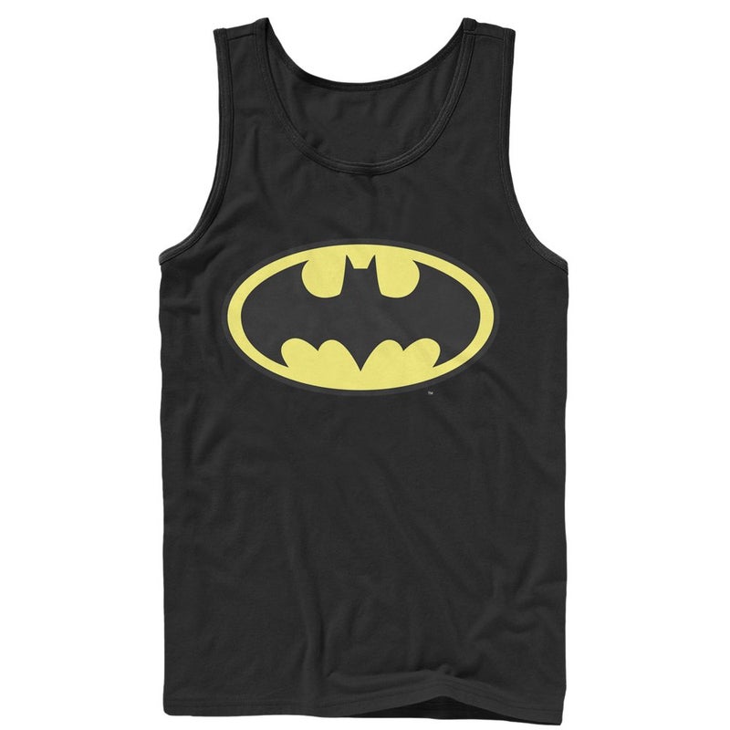 DC Comics Men's Batman Basic Logo Tank T-Shirt, Black, Medium - Image 1